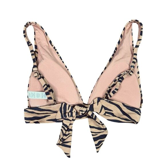 aerie Pique Animal Print Longline Triangle Bikini Top - Size XL - Picture 2 of 3